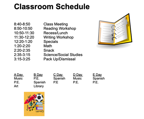 Our Class Schedule